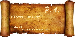 Plachy Anikó névjegykártya